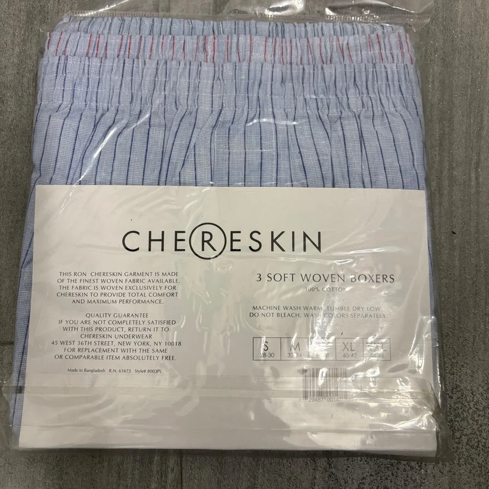 Ron Chereskin Mens 3 Pack Soft Woven Cotton Boxers Blue White XXL‎ 8003PL